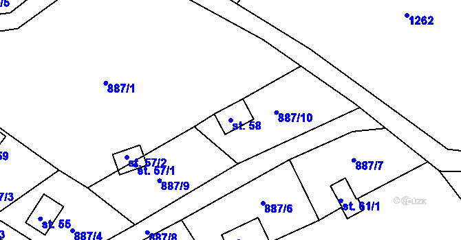 Parcela st. 58 v KÚ Stanovice u Nové Cerekve, Katastrální mapa