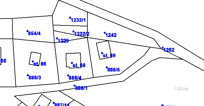 Parcela st. 69 v KÚ Stanovice u Nové Cerekve, Katastrální mapa