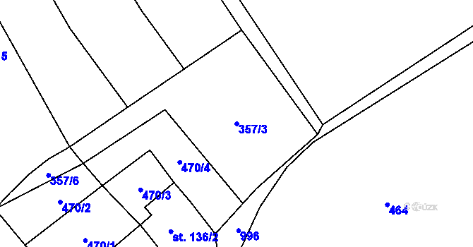 Parcela st. 357/3 v KÚ Nová Dědina, Katastrální mapa