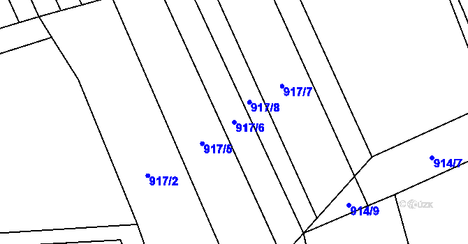 Parcela st. 917/6 v KÚ Nová Dědina, Katastrální mapa