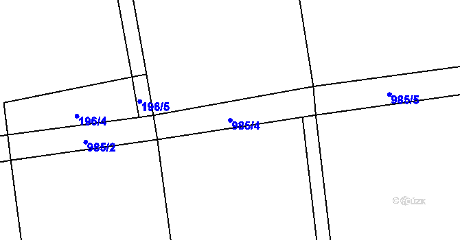 Parcela st. 985/4 v KÚ Nová Dědina, Katastrální mapa