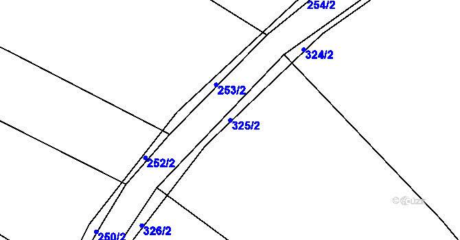 Parcela st. 325/2 v KÚ Nová Dědina, Katastrální mapa