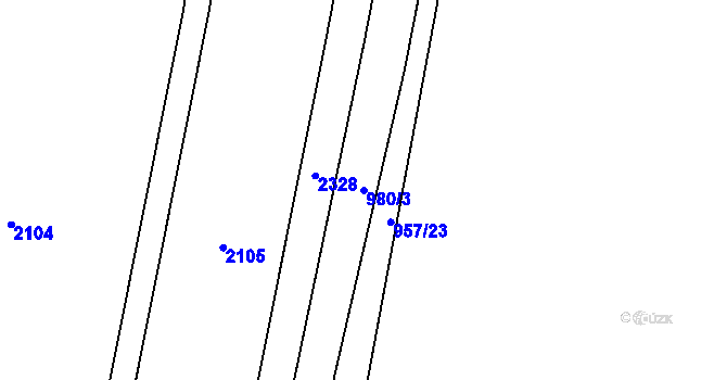 Parcela st. 980/3 v KÚ Nová Dědina, Katastrální mapa