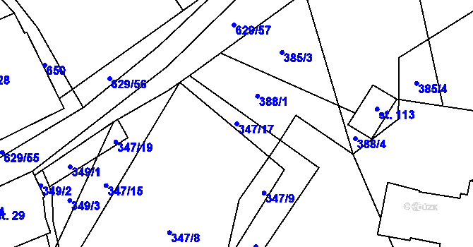Parcela st. 347/17 v KÚ Nová Dědina u Konice, Katastrální mapa