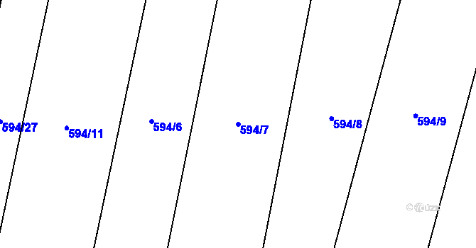 Parcela st. 594/7 v KÚ Nová Dědina u Konice, Katastrální mapa