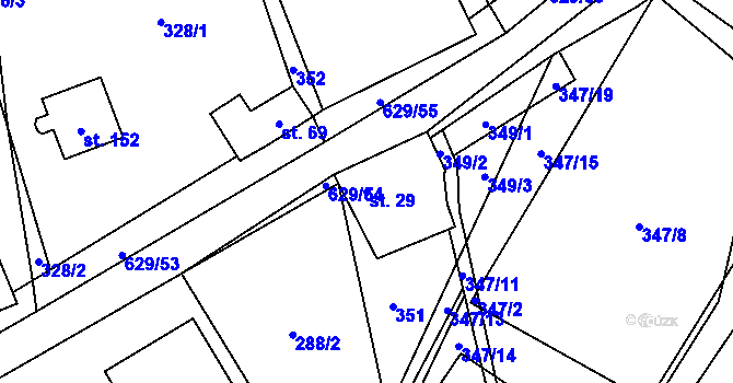 Parcela st. 29 v KÚ Nová Dědina u Konice, Katastrální mapa