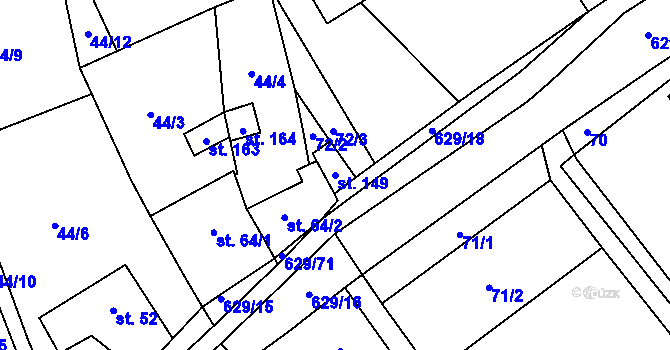 Parcela st. 149 v KÚ Nová Dědina u Konice, Katastrální mapa