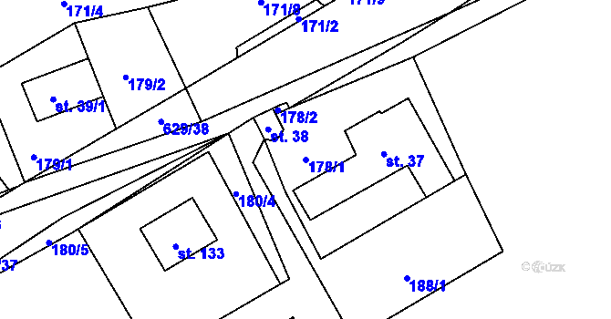 Parcela st. 178/1 v KÚ Nová Dědina u Konice, Katastrální mapa