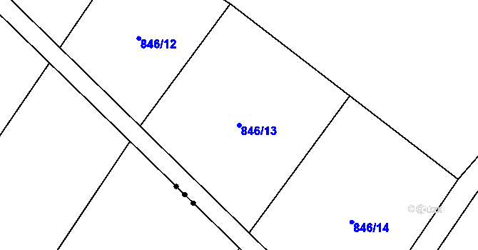 Parcela st. 846/13 v KÚ Nová Hradečná, Katastrální mapa