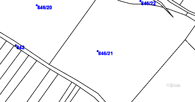 Parcela st. 846/21 v KÚ Nová Hradečná, Katastrální mapa