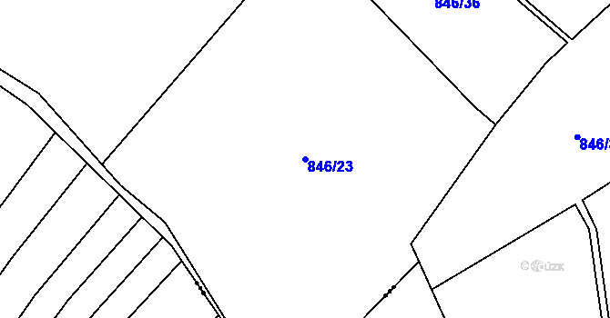 Parcela st. 846/23 v KÚ Nová Hradečná, Katastrální mapa