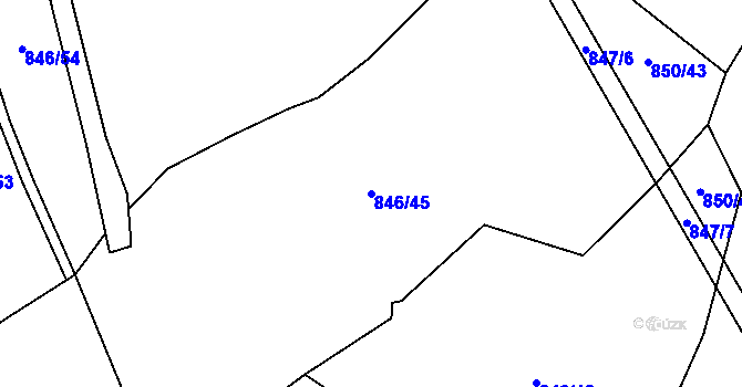 Parcela st. 846/45 v KÚ Nová Hradečná, Katastrální mapa