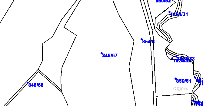 Parcela st. 846/67 v KÚ Nová Hradečná, Katastrální mapa