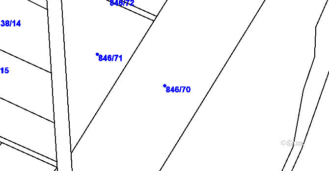 Parcela st. 846/70 v KÚ Nová Hradečná, Katastrální mapa