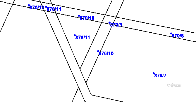 Parcela st. 876/10 v KÚ Nová Hradečná, Katastrální mapa