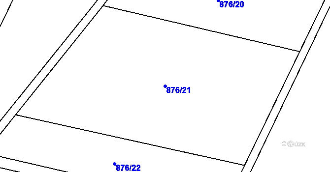 Parcela st. 876/21 v KÚ Nová Hradečná, Katastrální mapa