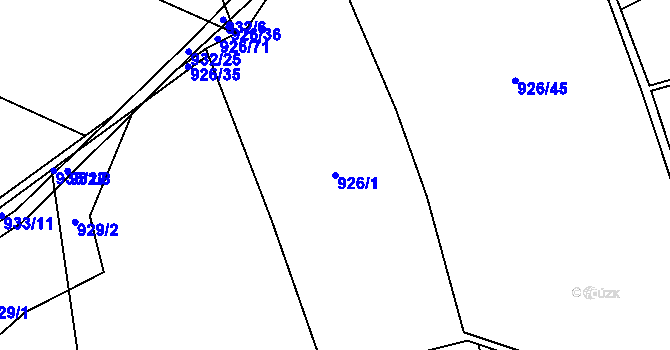 Parcela st. 926/1 v KÚ Nová Hradečná, Katastrální mapa