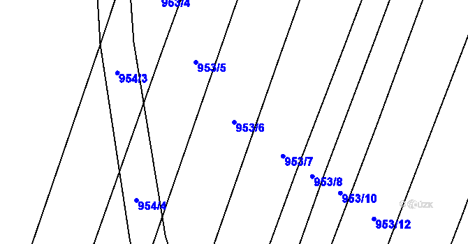 Parcela st. 953/6 v KÚ Nová Hradečná, Katastrální mapa
