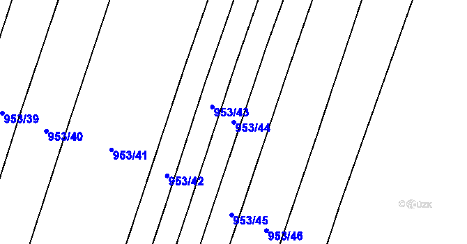 Parcela st. 953/44 v KÚ Nová Hradečná, Katastrální mapa