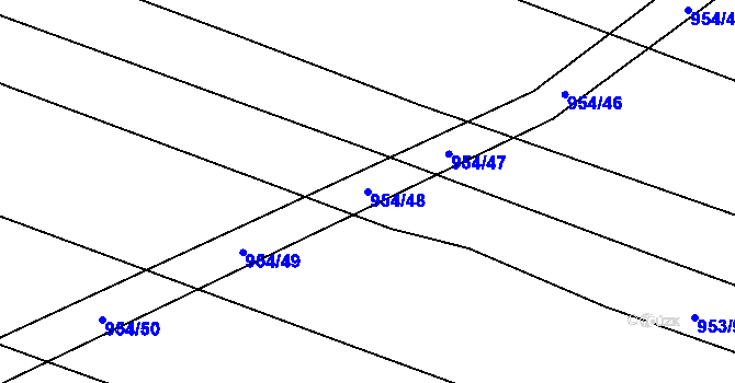 Parcela st. 954/48 v KÚ Nová Hradečná, Katastrální mapa