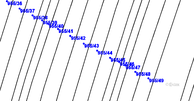 Parcela st. 955/44 v KÚ Nová Hradečná, Katastrální mapa