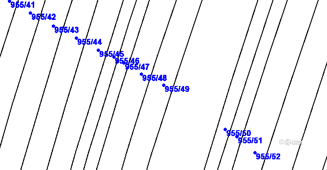 Parcela st. 955/49 v KÚ Nová Hradečná, Katastrální mapa