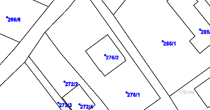 Parcela st. 276/2 v KÚ Nová Hradečná, Katastrální mapa