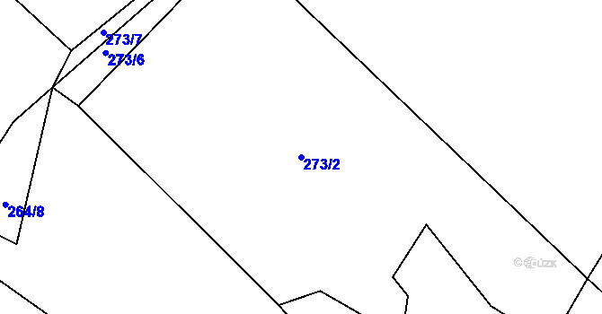 Parcela st. 273/2 v KÚ Nová Lhota, Katastrální mapa