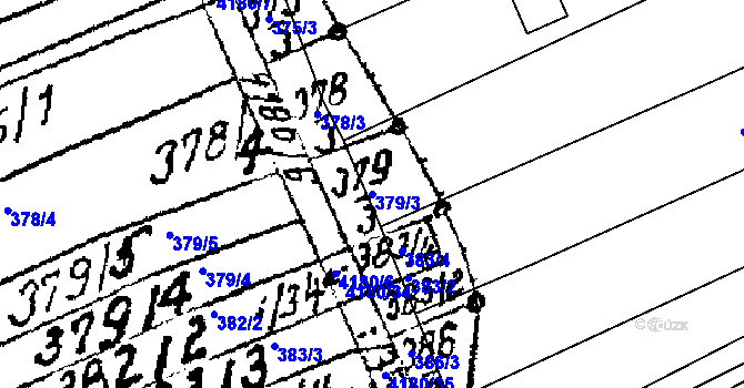 Parcela st. 379/3 v KÚ Nová Lhota u Veselí nad Moravou, Katastrální mapa