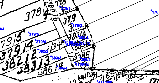 Parcela st. 383/2 v KÚ Nová Lhota u Veselí nad Moravou, Katastrální mapa