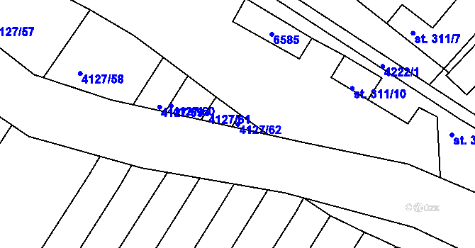 Parcela st. 4127/62 v KÚ Nová Lhota u Veselí nad Moravou, Katastrální mapa