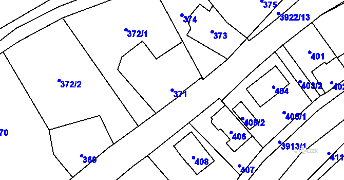 Parcela st. 371 v KÚ Nová Paka, Katastrální mapa