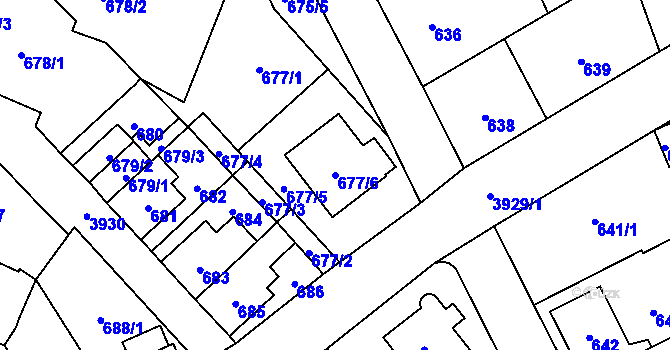 Parcela st. 677/6 v KÚ Nová Paka, Katastrální mapa