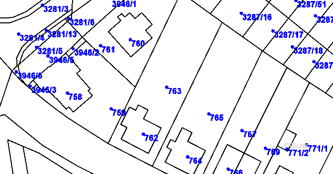 Parcela st. 763 v KÚ Nová Paka, Katastrální mapa