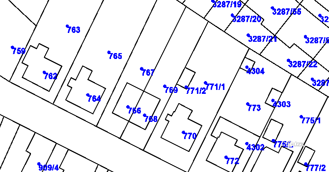 Parcela st. 769 v KÚ Nová Paka, Katastrální mapa