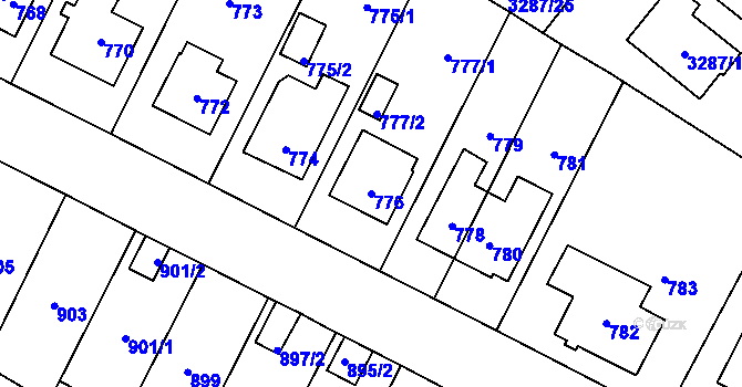 Parcela st. 776 v KÚ Nová Paka, Katastrální mapa