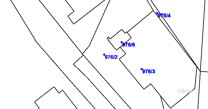 Parcela st. 976/2 v KÚ Nová Paka, Katastrální mapa