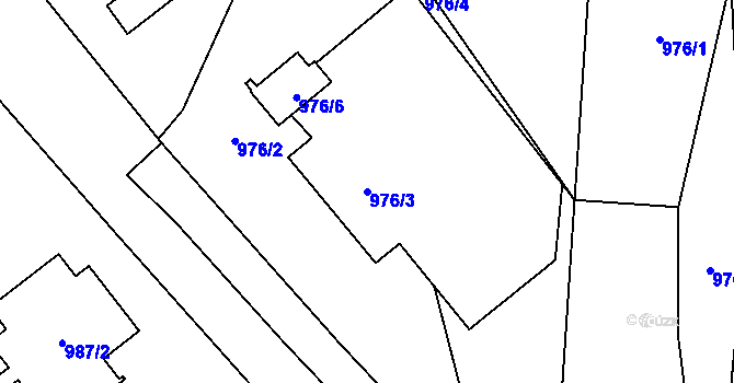 Parcela st. 976/3 v KÚ Nová Paka, Katastrální mapa