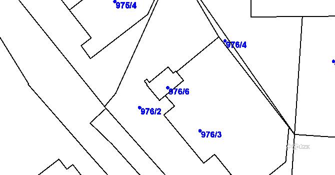 Parcela st. 976/6 v KÚ Nová Paka, Katastrální mapa