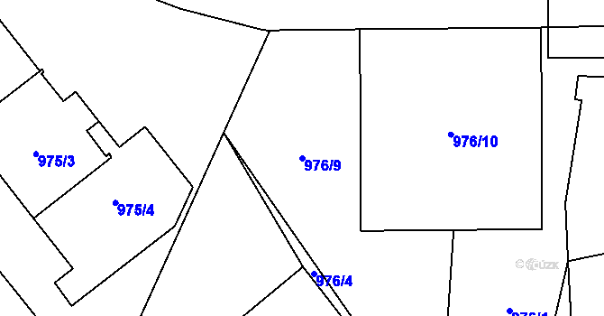 Parcela st. 976/9 v KÚ Nová Paka, Katastrální mapa
