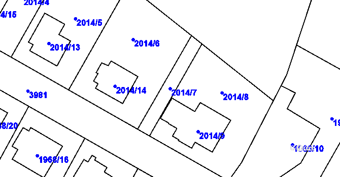 Parcela st. 2014/7 v KÚ Nová Paka, Katastrální mapa