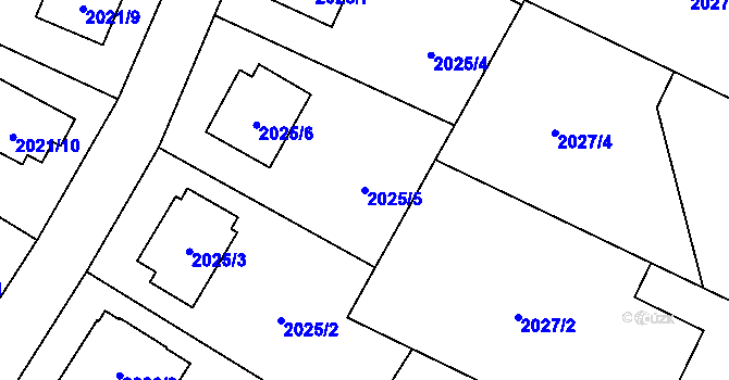 Parcela st. 2025/5 v KÚ Nová Paka, Katastrální mapa