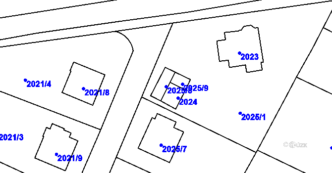 Parcela st. 2025/8 v KÚ Nová Paka, Katastrální mapa