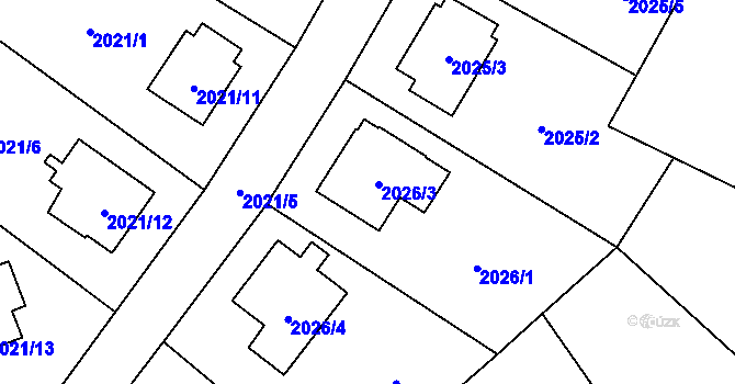 Parcela st. 2026/3 v KÚ Nová Paka, Katastrální mapa
