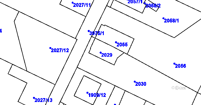 Parcela st. 2029 v KÚ Nová Paka, Katastrální mapa
