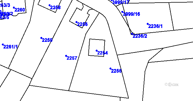Parcela st. 2254 v KÚ Nová Paka, Katastrální mapa