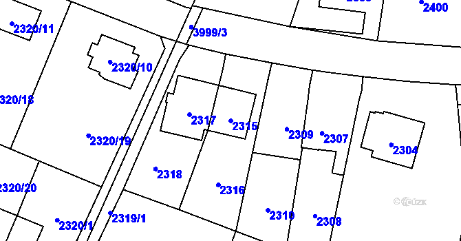 Parcela st. 2315 v KÚ Nová Paka, Katastrální mapa