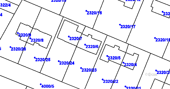 Parcela st. 2320/6 v KÚ Nová Paka, Katastrální mapa