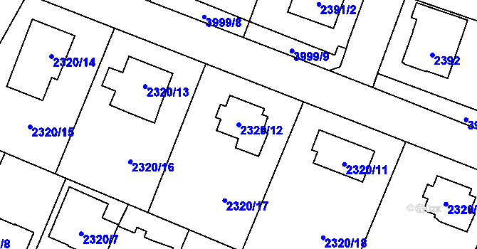 Parcela st. 2320/12 v KÚ Nová Paka, Katastrální mapa