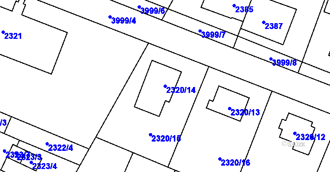Parcela st. 2320/14 v KÚ Nová Paka, Katastrální mapa